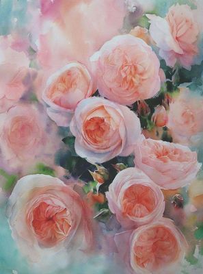 水彩花卉与水果 自然之美的艺术交融